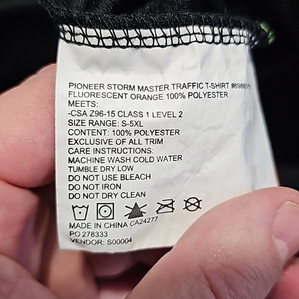 Pioneer XL black reflective class 1 level 2 storm master traffic short sleeve - Picture 7 of 7
